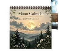 2027 Wall Moon Calendar, 12 Month Phase Monthly Organizer, Home Planner | Wall Moon Calendar 2027, 12 Month Moon Phases Monthly Organizer Planner, Clear Visual Schedule Chart For Home Office Study