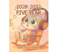 2028-2032 Five Year Monthly Planner: 5 Year Calendar Schedule Agenda and Organizer January 2028 to December 2032 with holidays Cat Lover