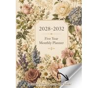 2028-2032 Five Year Monthly Planner: Vintage Floral 60 Month Calendar Organizer Two Pages Per Month with Holidays, Plan Your Goals, Appointments, ... & Enjoy Flower Flipbook Animation Inside