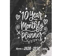 2028-2037 Ten Year Monthly Planner: 10 Year Calendar Organizer Two Pages Per Month From January 2028 To December 2037 with Holidays