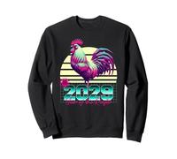 2029 Anno del Gallo Anni 80 Retro Vaporwave Zodiaco Cinese Felpa