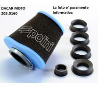 203.0160 FILTRO ARIA EVOLUTION CONICO POLINI SYM TGB UM VENTO ZUNDAPP
