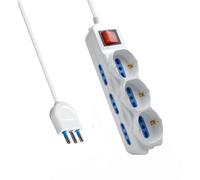 203077 PROLUNGA 1,5M MULTIPLA 9 POSTI CIABATTA 16A - 6 PRESE 16A + 3 SCHUKO