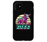 2033 Anno del Bue anni '80 Retro Vaporwave segno zodiacale cinese Custodia per iPhone 11