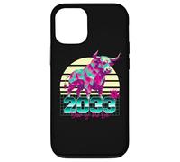 2033 Anno del Bue anni '80 Retro Vaporwave segno zodiacale cinese Custodia per iPhone 12/12 Pro