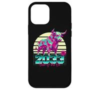 2033 Anno del Bue anni '80 Retro Vaporwave segno zodiacale cinese Custodia per iPhone 12 mini