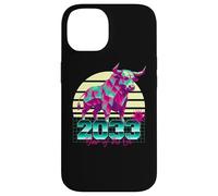 2033 Anno del Bue anni '80 Retro Vaporwave segno zodiacale cinese Custodia per iPhone 14