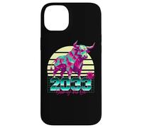 2033 Anno del Bue anni '80 Retro Vaporwave segno zodiacale cinese Custodia per iPhone 14 Plus
