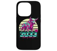 2033 Anno del Bue anni '80 Retro Vaporwave segno zodiacale cinese Custodia per iPhone 14 Pro