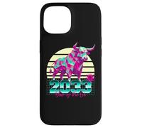 2033 Anno del Bue anni '80 Retro Vaporwave segno zodiacale cinese Custodia per iPhone 15