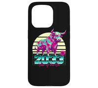 2033 Anno del Bue anni '80 Retro Vaporwave segno zodiacale cinese Custodia per iPhone 15 Pro