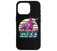 2033 Anno del Bue anni '80 Retro Vaporwave segno zodiacale cinese Custodia per iPhone 16 Pro