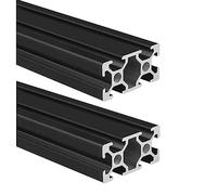 2040 Alluminio Estrusione T Slot 500mm Lungo Nero 2 Pack, Profilo in Alluminio Estruso T-Slot 20 Serie Standard Europeo Anodizzato Guida Lineare 20 x 40mm 2Pcs (Kwweeoo)
