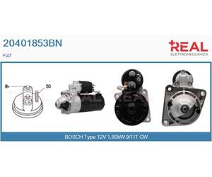 20401853BN REAL Motorino d'avviamento per FIAT