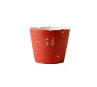 205 ml - 6 oz cospargere oro, pace e gioia, tazza da tè, in ceramica rossa kung fu-Cup [Lite]