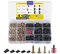 205 pezzi Kit Clip Vite Dado Lamiera, Include 105 Viti dadi a Testa Crociata, 100 Dadi a U per Lamiera, Clip a U per Parafango Auto e Viti
