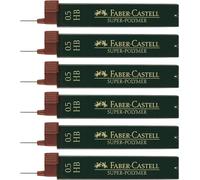 205040 - Set Di Mina Super Polymer, 6 Pezzi Con 12 Mina Ciascuno, 0,5 Mm, Durezz