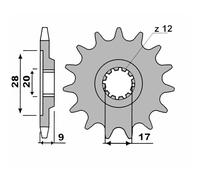 2064M PIGNONE PBR 12 DENTI PASSO 428 HM-HONDA CRE 50 RR Derapage 2008-2008