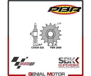 2068 16 18NC Pignone PBR Passo 525 - 16 Denti per HONDA CBR-RR 2007 > 2015