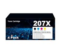 207X - Toner multipack compatibile con stampanti HP 207X 207A 207 Color LaserJet Pro MFP M283fdw M255dw M283fdn M255nw W2210X W2211X W2212X W2213X (nero, ciano, giallo, magenta), con chip