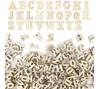 208 Lettere in Legno da 15 mm, Non Lavorate, Piccole (A-Z) per Fai Da Te, Decorazioni Scrabble, Bricolage, Matrimoni