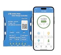 【20A Bluetooth Regolatore di Carica】KWODE 12V/24V PV:50V PWMs Solare Regolatore di carica della Batteria del Pannello Solare Intelligente con porta USB 5V per batterie al piombo-acido LiFePO4 al litio