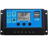 20A PWM Solar Charge Controller 12V/24V Dual USB Solar Voltage Regulator LCD Display with Power-Off Memory Function