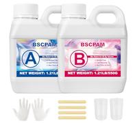 20A Silicone per Stampi,1000ml Traslucido Silicone Liquido Mescolamento 1:1 Rapida Cura Gomma Siliconica per Stampi,DIY Sapone Artigianale,Candele
