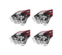 20Cm 12V Cablato per il Cablaggio A Diodi Ad Emissione Luminosa Led Dimensioni : 5Mm Flat Top Colore: Bianco Qty: 40Pz