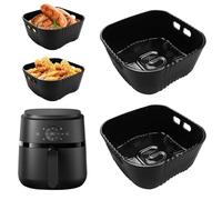 20CM Accessori Friggitrice ad Aria per Moulinex 5 L/4,5L, Cecotec 4 L, Philips 2000-Serie 4,2L (NA229/00), 2PCS Réutilisable Teglie Cestino Friggitrice ad Aria