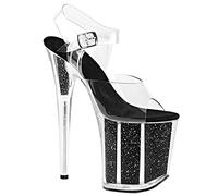 20CM Donne Piattaforma Pompe Sandali Pole Dance Shoes Sexy Stripper Nightclub Party Matrimonio Sposa Tacchi Alti Spettacolo Esotico Scarpe Discoteca,Nero,37 EU