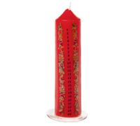 20cm Natale Advent Candela Con Immagini Su Vetro Vassoio - Rosso