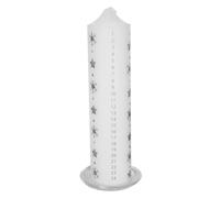 20cm Natale Advent Candela Con Neve Immagine Su Vetro Vassoio - Bianco/Argento