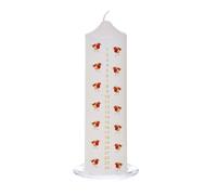 20cm Natale Advent Candela Con Pettirosso Immagine Su Vetro Tray - Scegli Colore