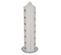 20cm Natale Advent Candela Neve Immagine Su Vetro Vassoio - Bianco / Oro Rosa