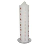 20cm Natale Advent Candela Neve Immagine Su Vetro Vassoio - Bianco / Oro Rosa