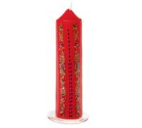20cm Natale Avvento Candela Con Immagini su Vetro Vassoio - Crema o Rosso