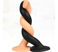 20CM Slender Anal Plug Potente Ventosa Tazza Morbida Dildo G-spot Vaginale Stimolatore Butt Plug Massaggiatore Prostata Giocattoli Sesso per Uomo Donna (Nero)