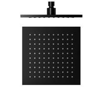 20cm Soffione a Pioggia ad Alta Portata Quadrato, Anti Calcare Soffione Doccia in Acciaio Inossidabile, Soffione Doccia ad Alta Pressione, Risparmio Idrico Soffione Doccias, 360° Orientabile, Nero