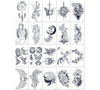 20fogli Adesivi Per Tatuaggi Temporanei A Tema Gufo, Adatti A Uomini E Donne, Impermeabili, Di Lunga Durata E Dall'Aspetto Realistico. 110 * 160mm A02