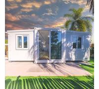 20FT PrefabTiny House, Container House, modulare prefabbricata casa mobile, espandibile piccola casa con camera da letto, cucina, bagno, adatto per ufficio e soggiorno, supporto personalizzazione
