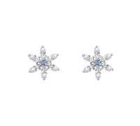 20G CZ Fiore Fiore di Neve Cartilagine Helix Orecchini per Donne Ragazze Acciaio Inox Cristallo Blu Inverno Neve Trago Vite Piatto Retro Piccolo Orecchino Piccolo Delicato Gioielli Regali di Natale,