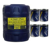 20L MANNOL 2-Takt Plus API TC Olio Motocicletta Bike Oil Pulizia Motore