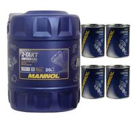 20L MANNOL 2 Tempi Universale API TC Olio Moto Flush