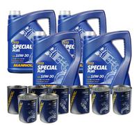20L MANNOL 7512 Special Combinato Plus 10W-30 olio motore Api Sn Acea A3/B3