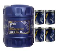20L MANNOL Diesel TDI 5W-30 API SN/CF Olio MN7909-20 Pulizia Motore