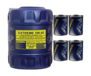 20L mannol extreme 5W-40 Api Sn / Cf Olio MN7915-20 Lavaggio Motore Motor Flush