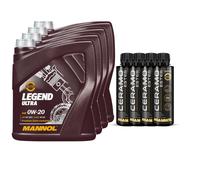 20L MANNOL Olio Motore LEGEND ULTRA 0W-20 Inkl. 4x Additivo Ceramo Ester 9829
