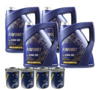 20L Olio Motore MANNOL Favorit 15W-50 4x MANNOL Motor Doctor ADDITIVO