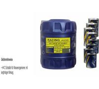 20L Olio Motore MANNOL Racing+Ester 10W-60 4xLeak-Stop+Flush Motore